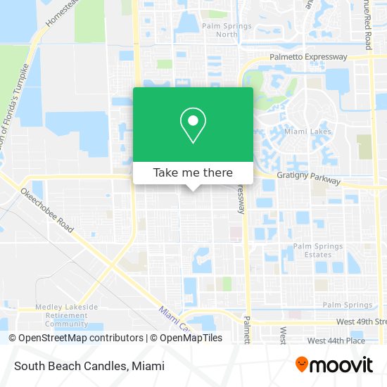 South Beach Candles map