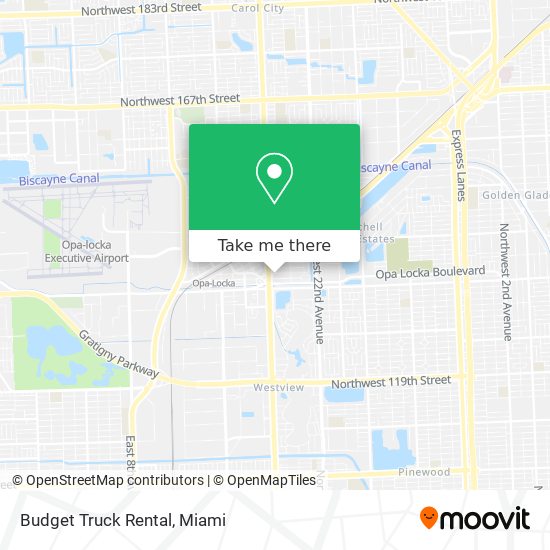 Budget Truck Rental map