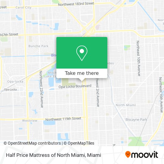 Half Price Mattress of North Miami map