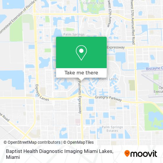 Baptist Health Diagnostic Imaging Miami Lakes map