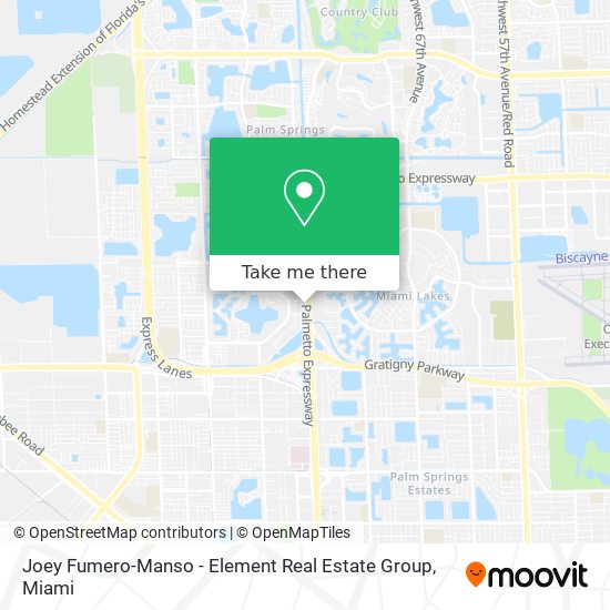 Mapa de Joey Fumero-Manso - Element Real Estate Group