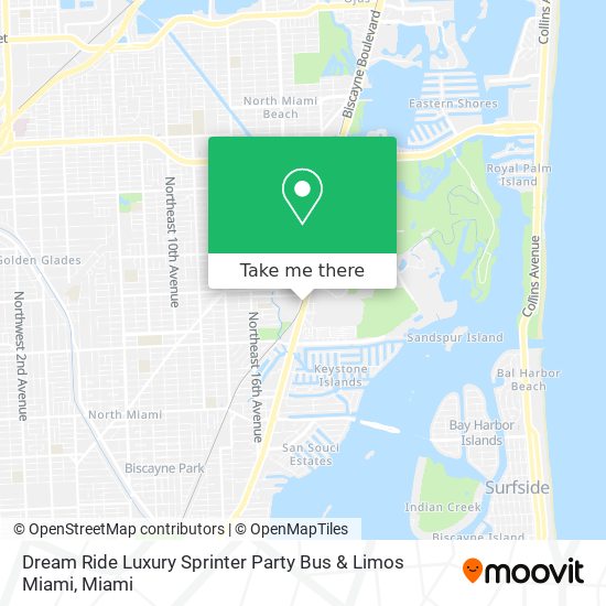 Mapa de Dream Ride Luxury Sprinter Party Bus & Limos Miami