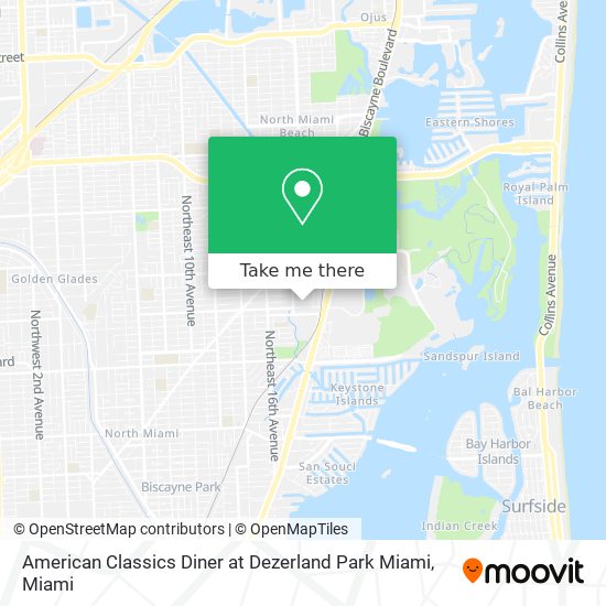 Mapa de American Classics Diner at Dezerland Park Miami
