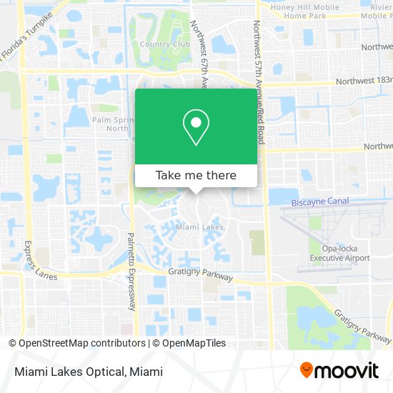 Mapa de Miami Lakes Optical