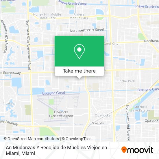 Mapa de An Mudanzas Y Recojida de Muebles Viejos en Miami