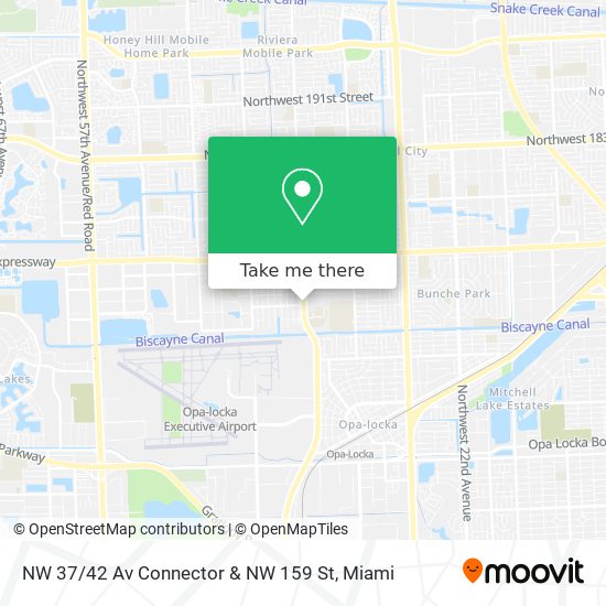 NW 37 / 42 Av Connector & NW 159 St map