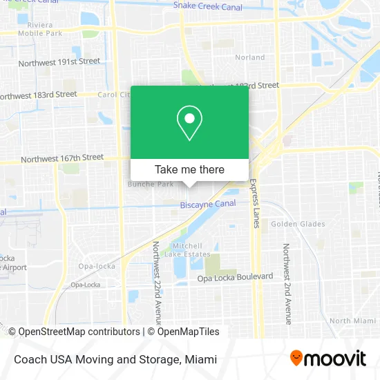Coach USA Moving and Storage map