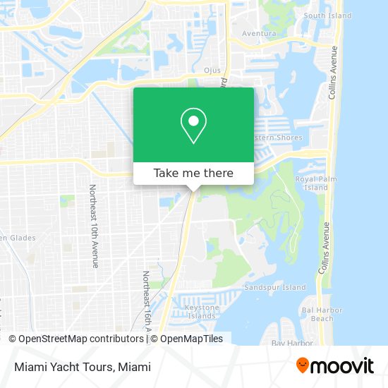 Miami Yacht Tours map