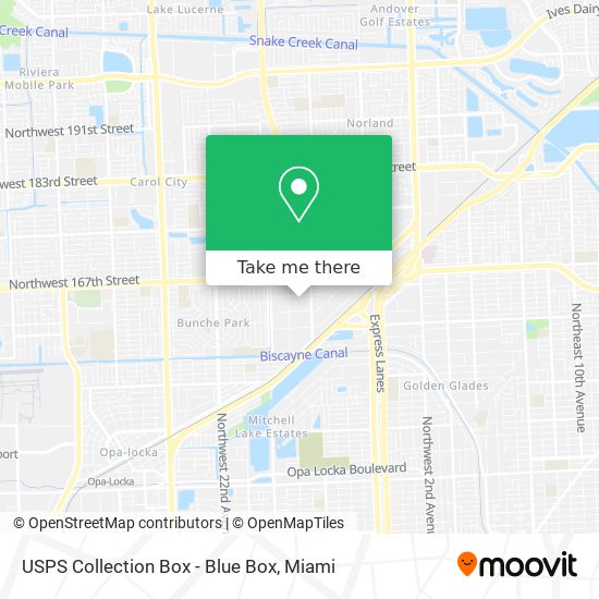 USPS Collection Box - Blue Box map