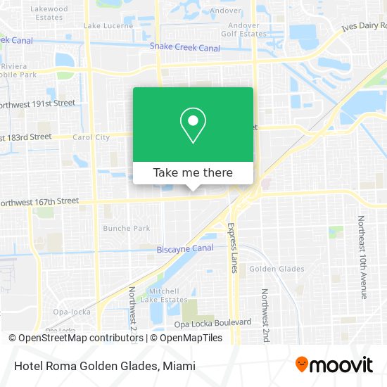 Hotel Roma Golden Glades map