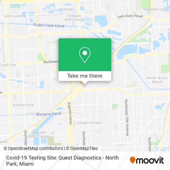 Mapa de Covid-19 Testing Site: Quest Diagnostics - North Park