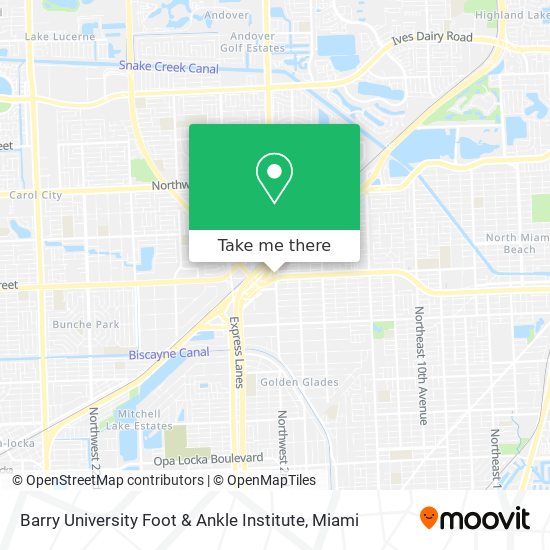 Mapa de Barry University Foot & Ankle Institute