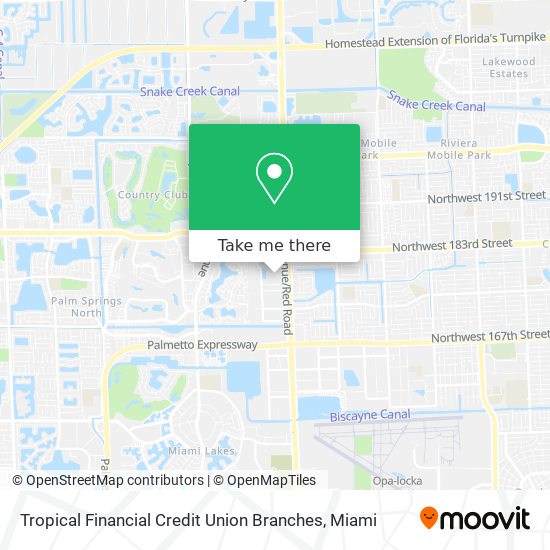 Mapa de Tropical Financial Credit Union Branches