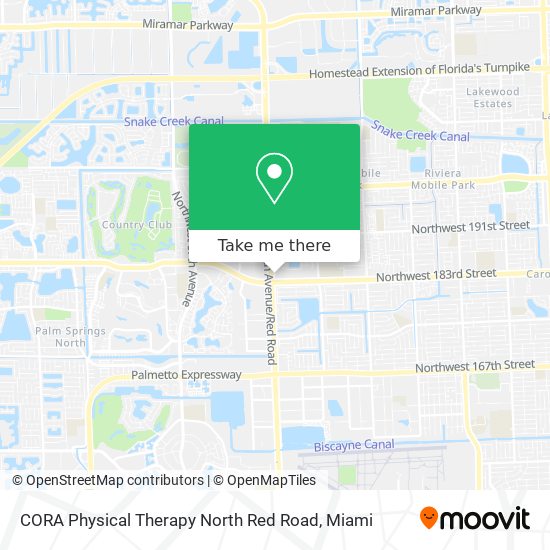CORA Physical Therapy North Red Road map