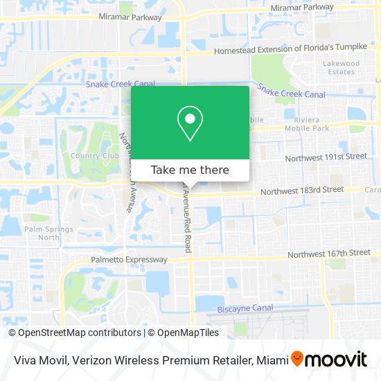 Mapa de Viva Movil, Verizon Wireless Premium Retailer