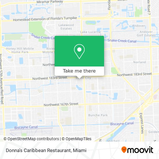 Mapa de Donna's Caribbean Restaurant