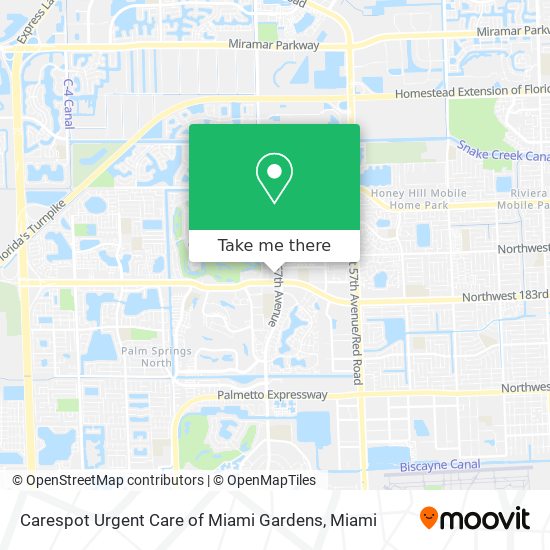 Carespot Urgent Care of Miami Gardens map