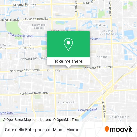 Mapa de Gore della Enterprises of Miami