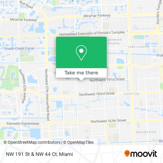 NW 191 St & NW 44 Ct map