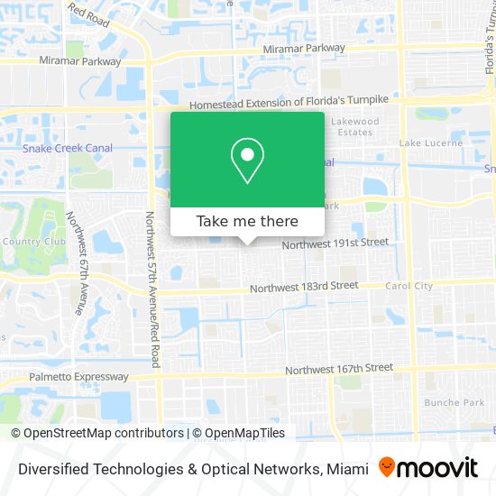 Diversified Technologies & Optical Networks map