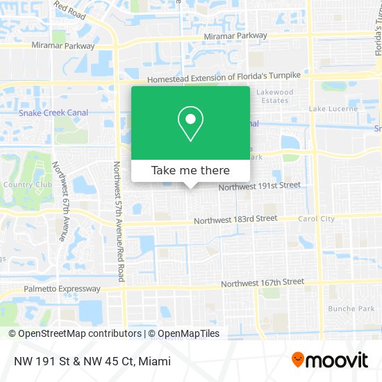 NW 191 St & NW 45 Ct map
