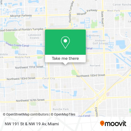 Mapa de NW 191 St & NW 19 Av