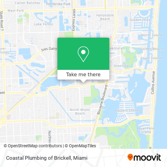 Coastal Plumbing of Brickell map