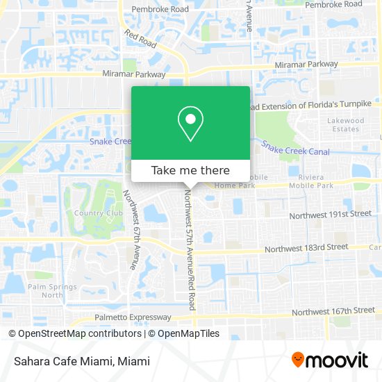 Sahara Cafe Miami map