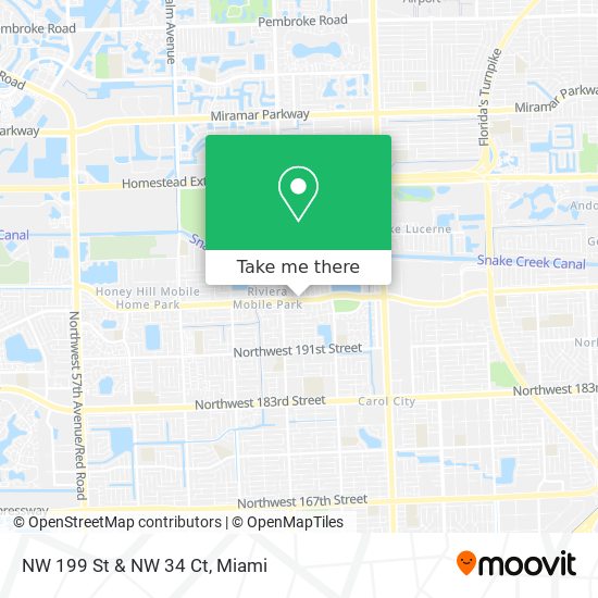 NW 199 St & NW 34 Ct map