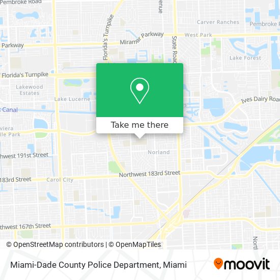 Mapa de Miami-Dade County Police Department