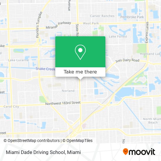 Miami Dade Driving School map