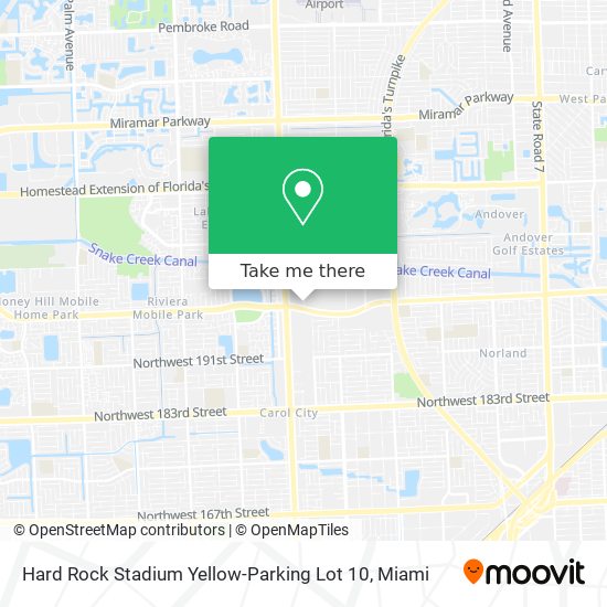 Hard Rock Stadium Yellow-Parking Lot 10 map