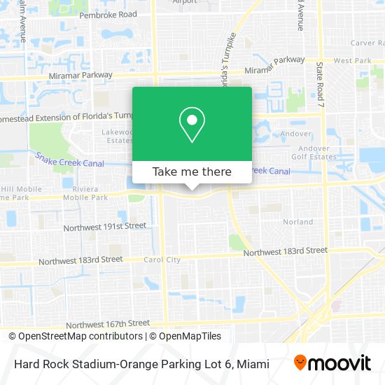 Hard Rock Stadium-Orange Parking Lot 6 map