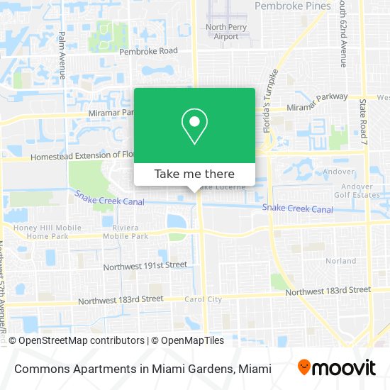 Commons Apartments in Miami Gardens map