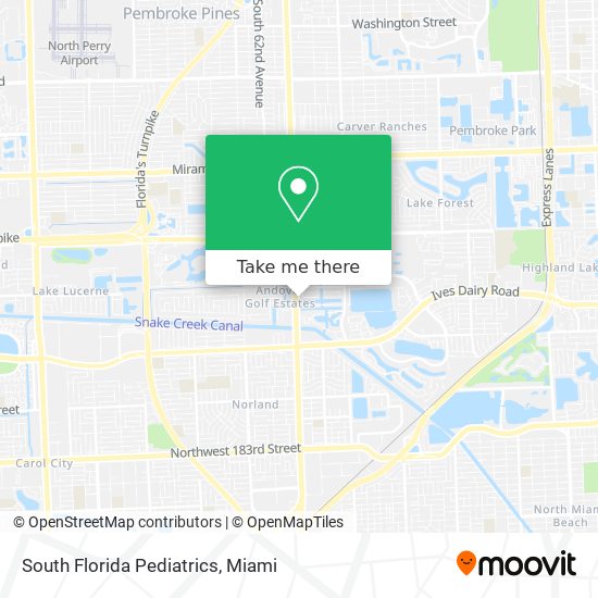 South Florida Pediatrics map