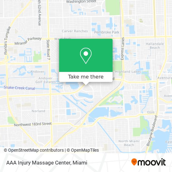 Mapa de AAA Injury Massage Center