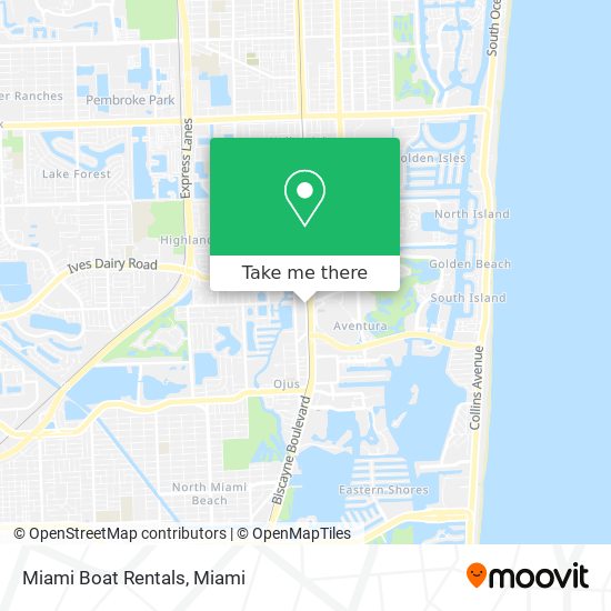 Mapa de Miami Boat Rentals