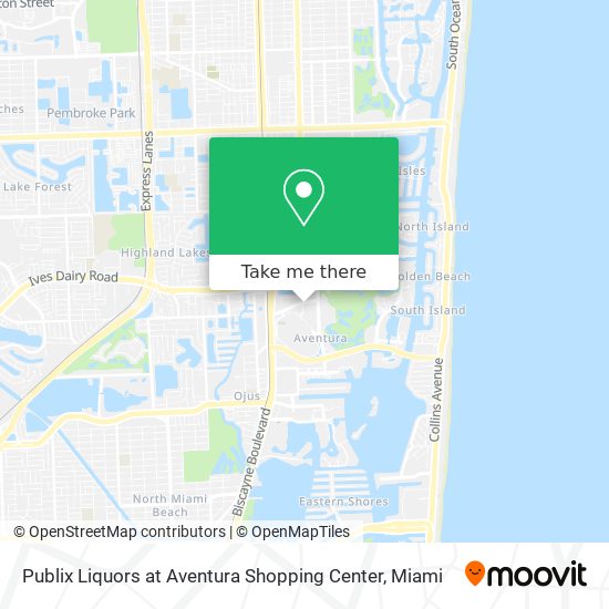 Publix Liquors at Aventura Shopping Center map