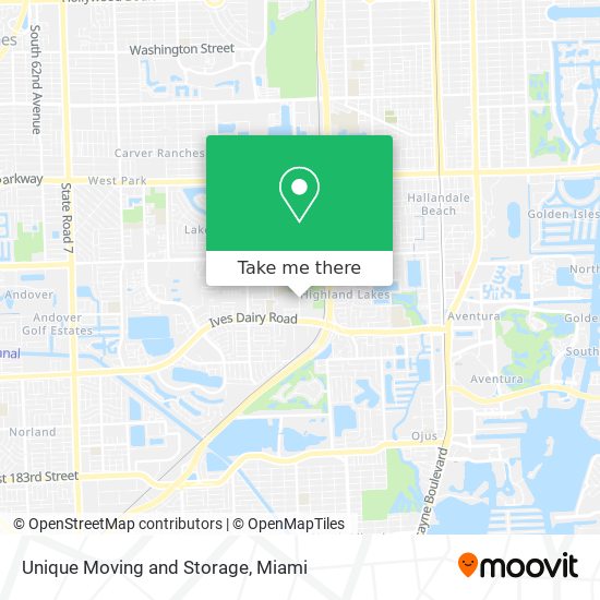 Mapa de Unique Moving and Storage