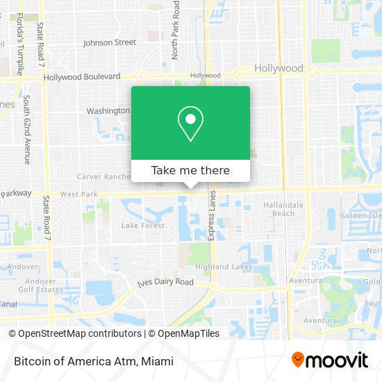 Mapa de Bitcoin of America Atm