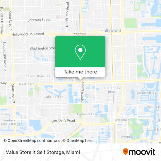 Mapa de Value Store It Self Storage