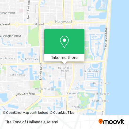 Tire Zone of Hallandale map