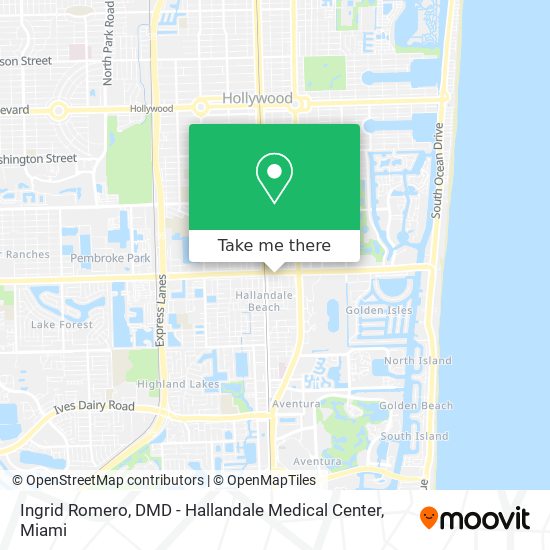 Mapa de Ingrid Romero, DMD - Hallandale Medical Center