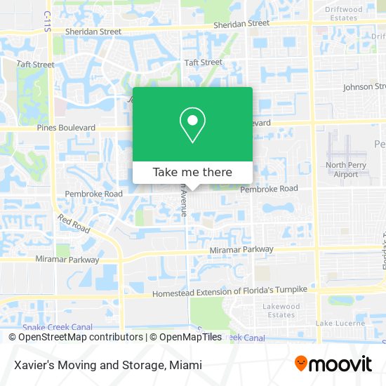 Xavier's Moving and Storage map