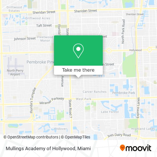 Mullings Academy of Hollywood map