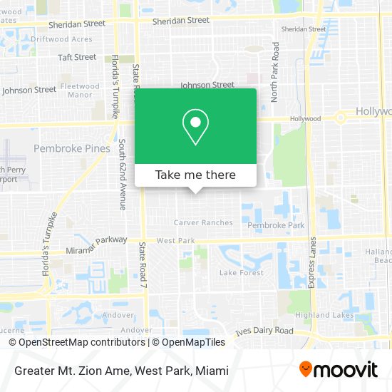 Mapa de Greater Mt. Zion Ame, West Park