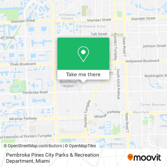 Mapa de Pembroke Pines City Parks & Recreation Department