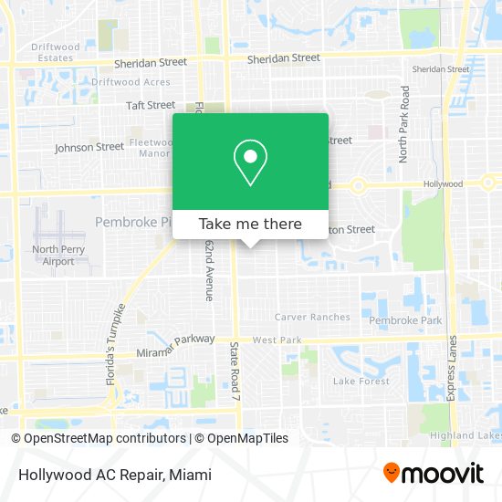 Mapa de Hollywood AC Repair