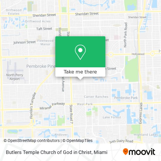 Butlers Temple Church of God in Christ map