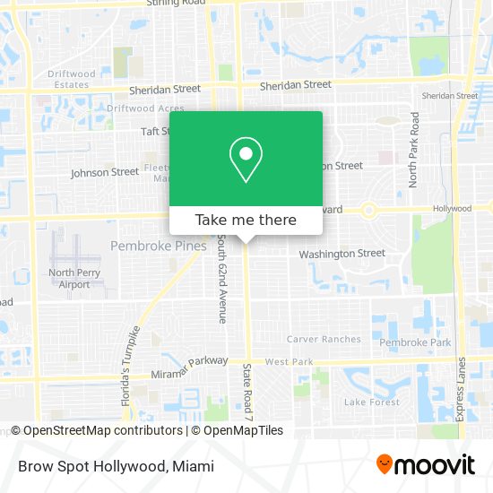 Brow Spot Hollywood map